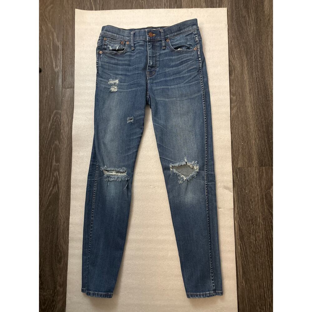 Madewell 9” High Riser Skinny Skinny Distressed Jean 28 Preppy Classic Boho
